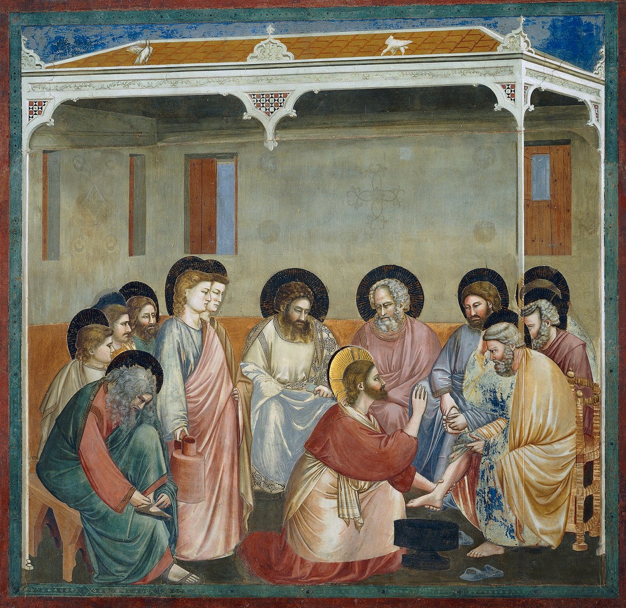 Fodvask, detaljer fra Life and Passion of Christ, af Giotto af Giotto (c.1266 1337)