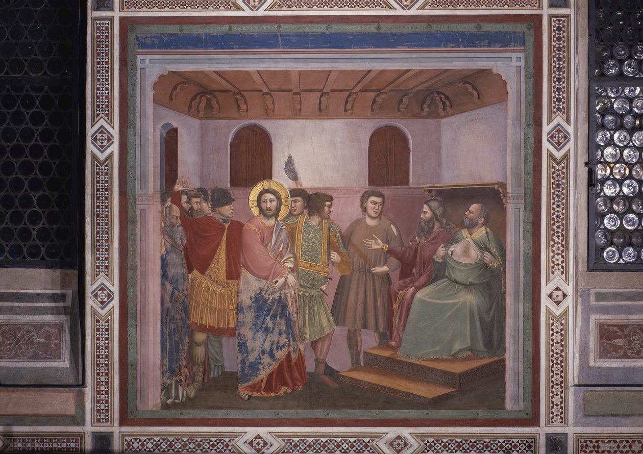 Kristus foran Kajfas (Cristo davanti a Caifa), af Giotto af Giotto (c.1266-1337)