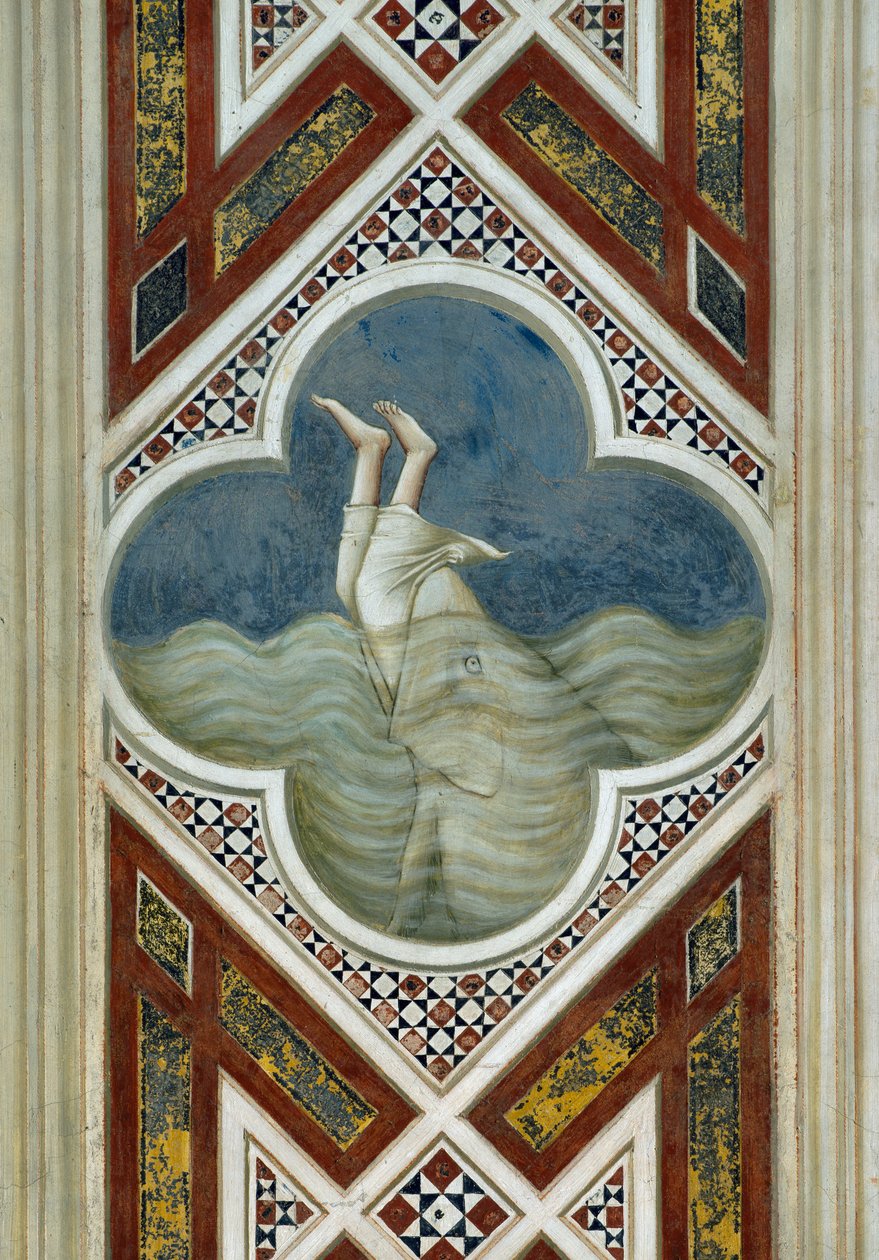 Jonas sluges af hvalen, detalje fra Kristi liv og lidelse, af Giotto af Giotto (c.1266 1337)