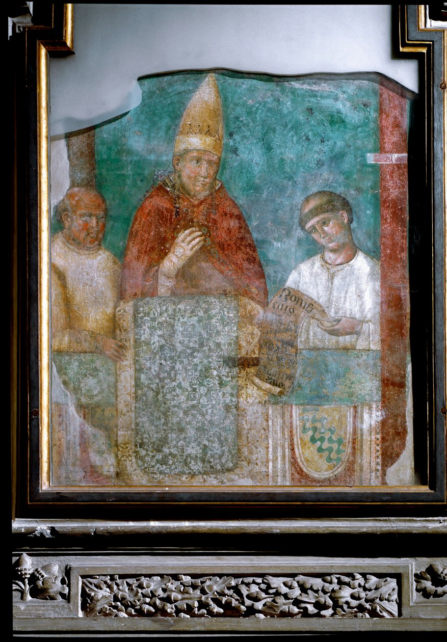 Pave Bonifatius VIII erklærer året 1300-jubilæet (fresco af Giotto (c.1266 1337)
