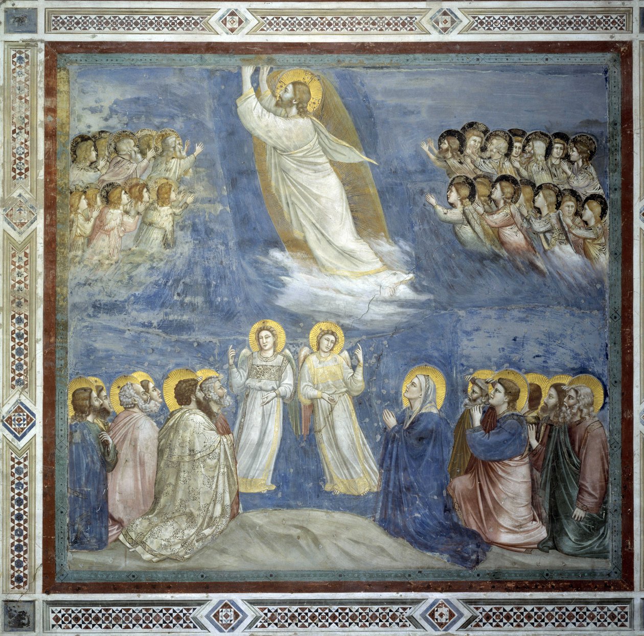 Kristi himmelfart. Fresko af Giotto di Bondone (1267-1337) af Giotto (c.1266 1337)