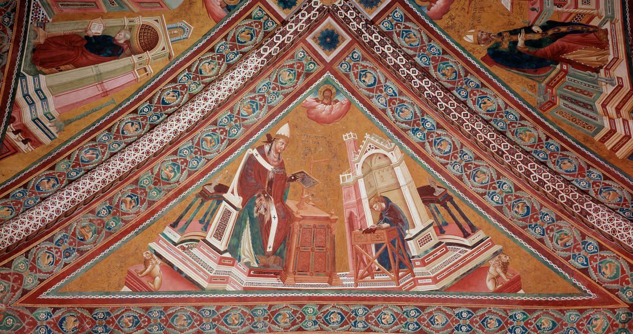 Kirkens læger: Pave Gregor I den Store (fresko af Giotto (c.1266 1337)