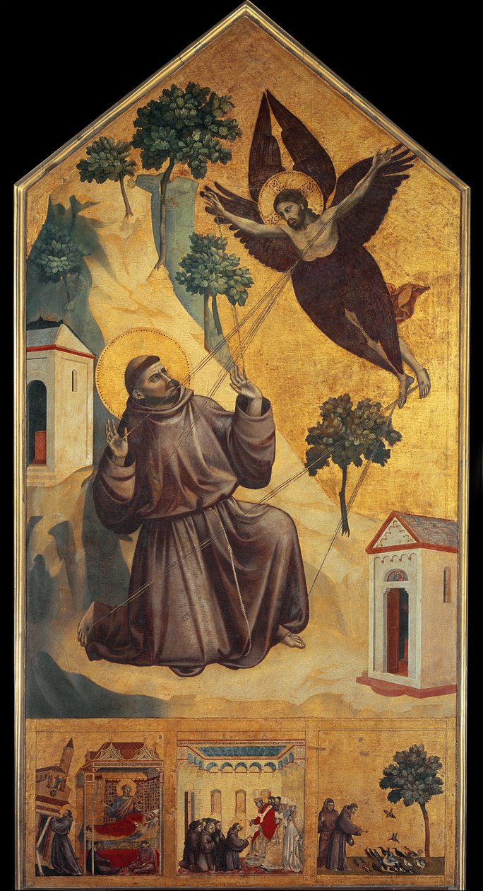 St. Frans Stigmata - Tempera på træ, ca. 1295-1300 af Giotto (c.1266 1337)