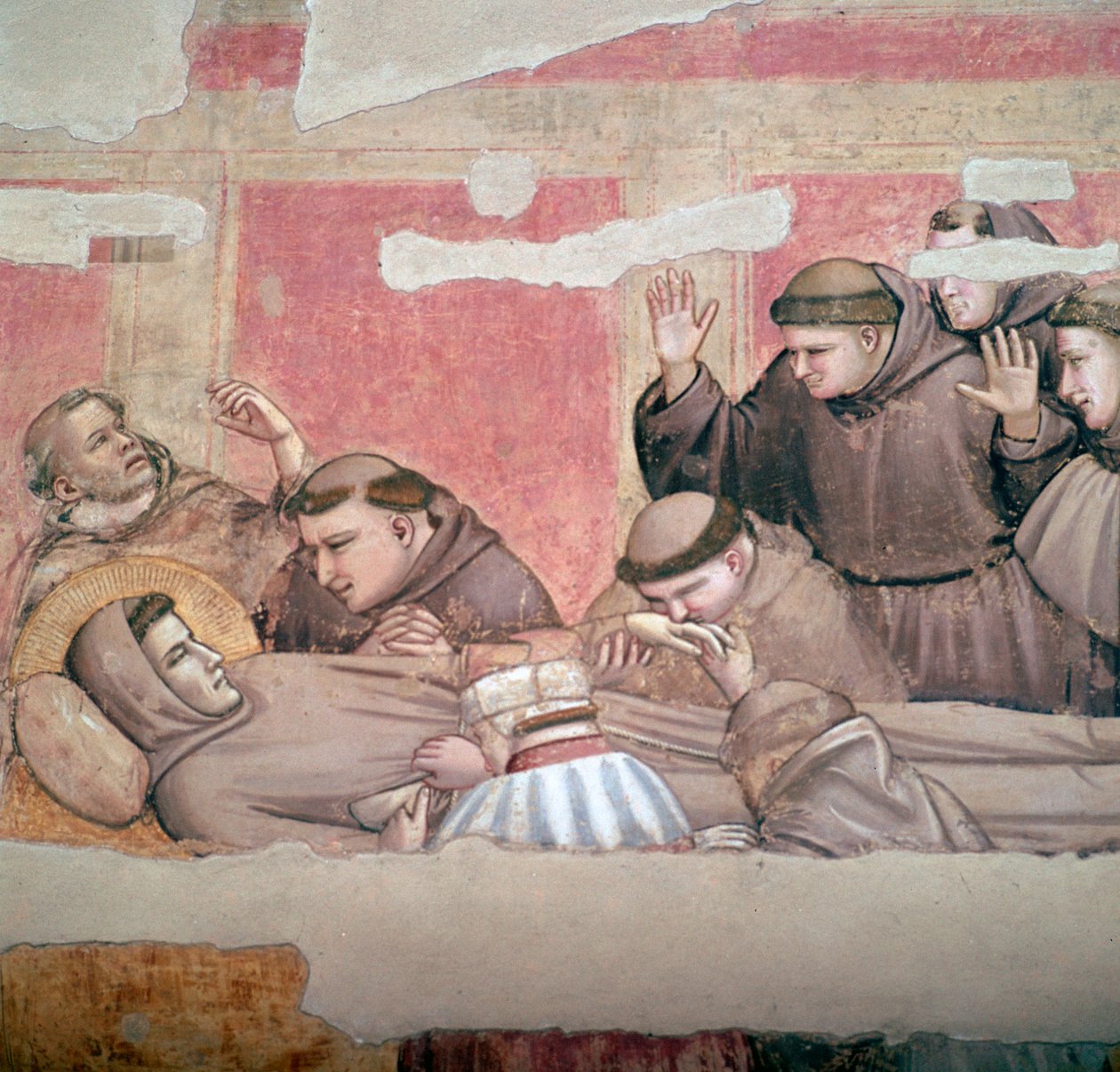 Afbildning af den hellige Frans af Assisis død, 1300-tallet af Giotto