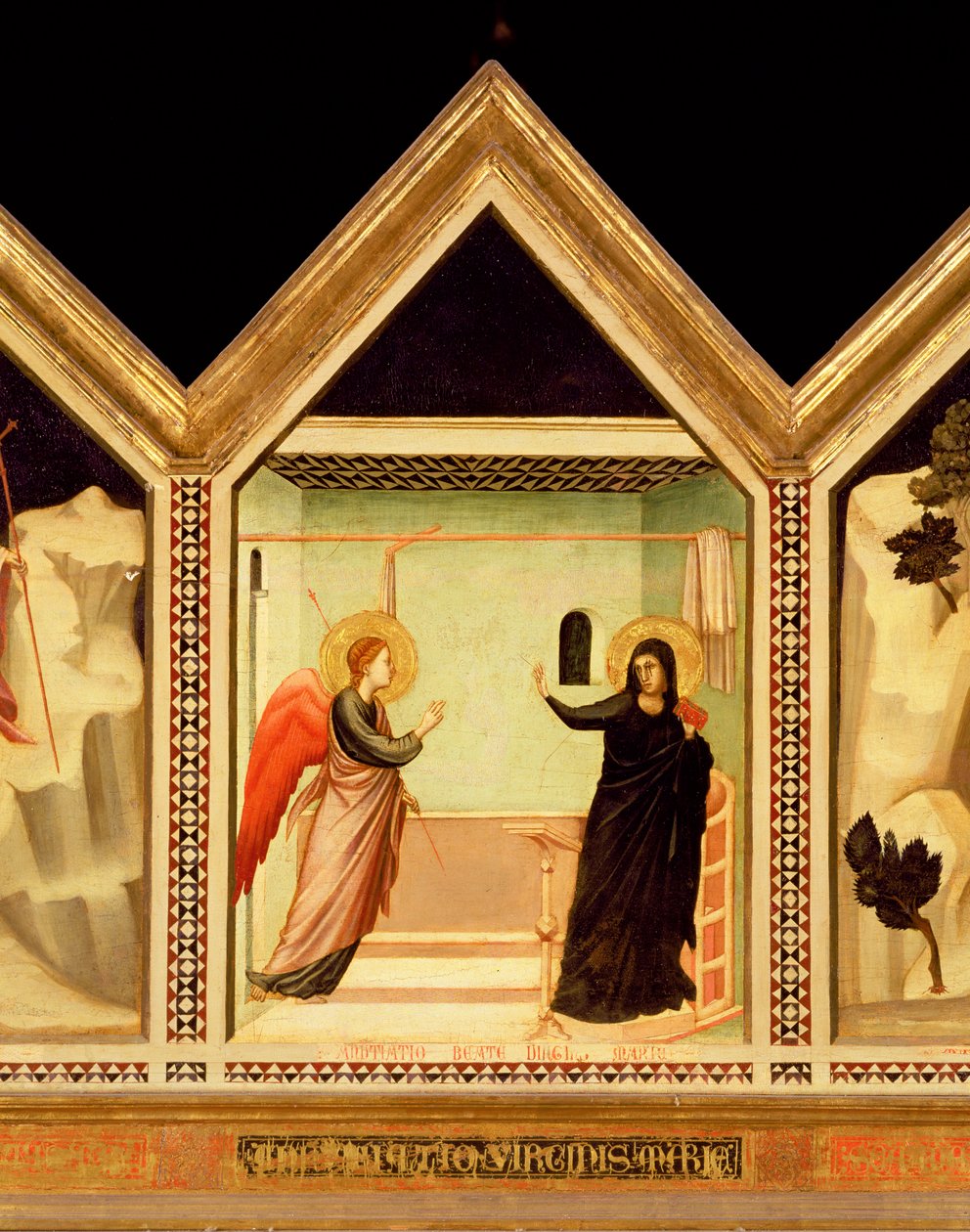 Bebudelse, fra St. Reparata Polyptykon bagsiden af central paneldetalje af 66558, se også 66557-68 af Giotto di Bondone