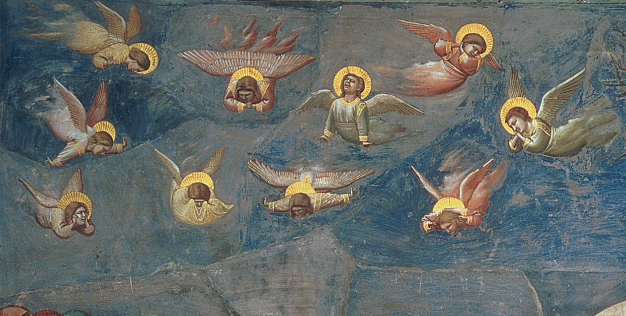 Detalje af putti fra The Lamentation of Christ, c.1305 af Giotto di Bondone