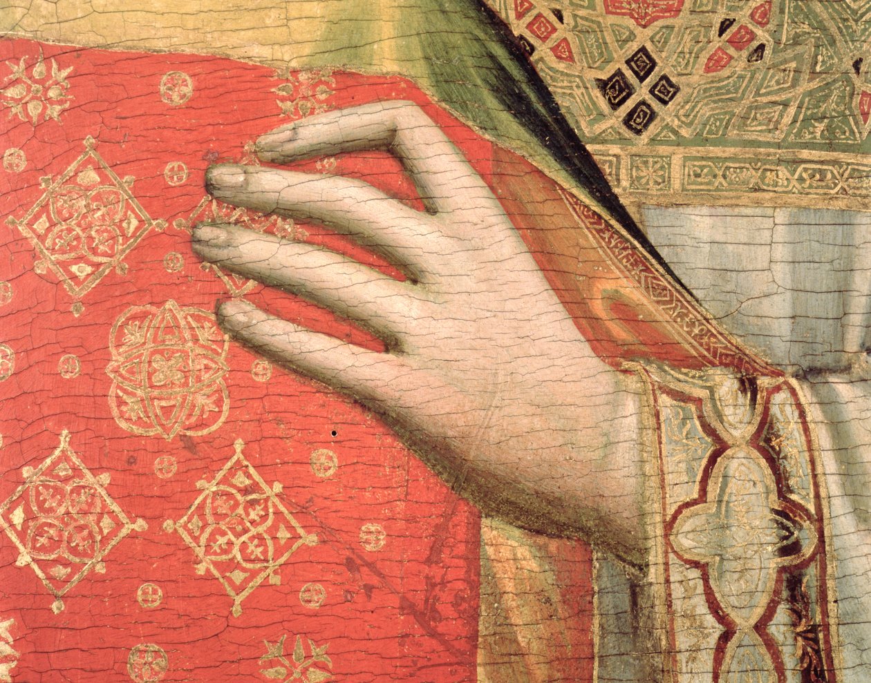 Hand of Saint Stephen (tempera på panel) (detalje) (se også 66554-55) af Giotto di Bondone
