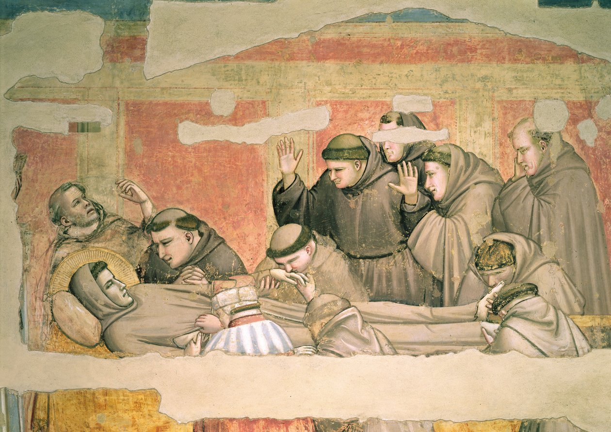 The Death of St. Francis, fra Bardi Chapel fresco detalje af 63329 af Giotto di Bondone