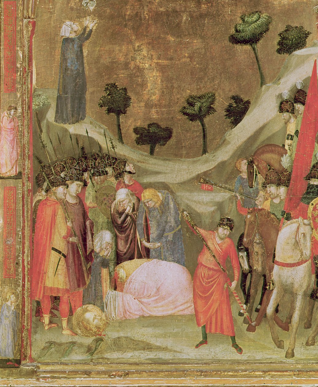 The Martyrdom of St. Paul, højre panel fra Stefaneschi Triptykon, ca. 1320 (tempera på panel) (detaljer fra 214100) af Giotto di Bondone