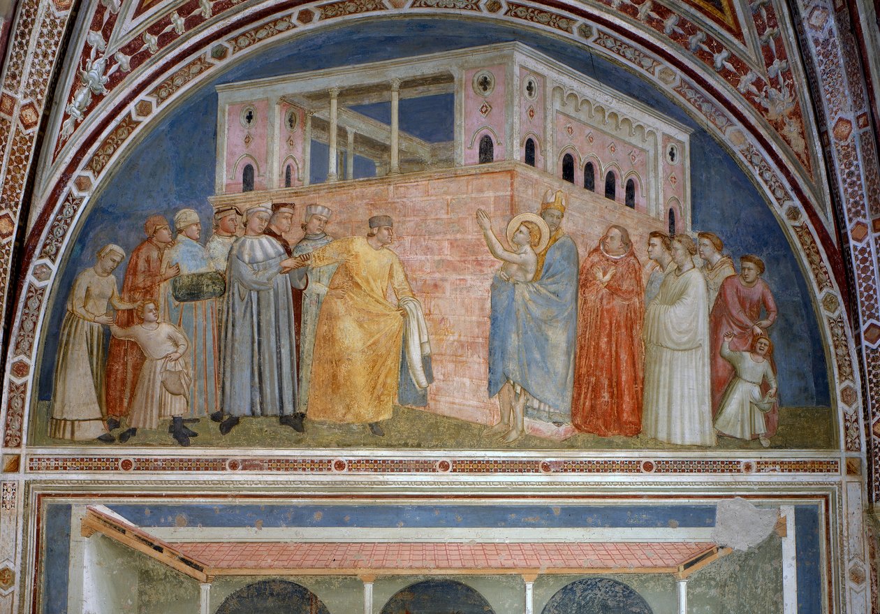 St. Frans, der giver afkald på sine verdslige goder, fra Bardi-kapellet, ca. 1320 af Giotto di Bondone