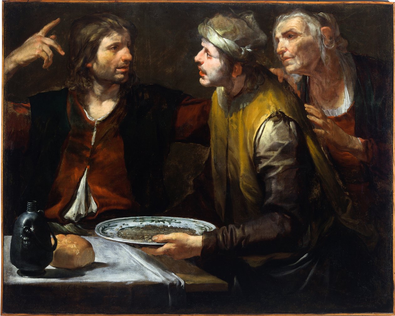 Esau sælger sin førstefødselsret af Giovacchino Assereto