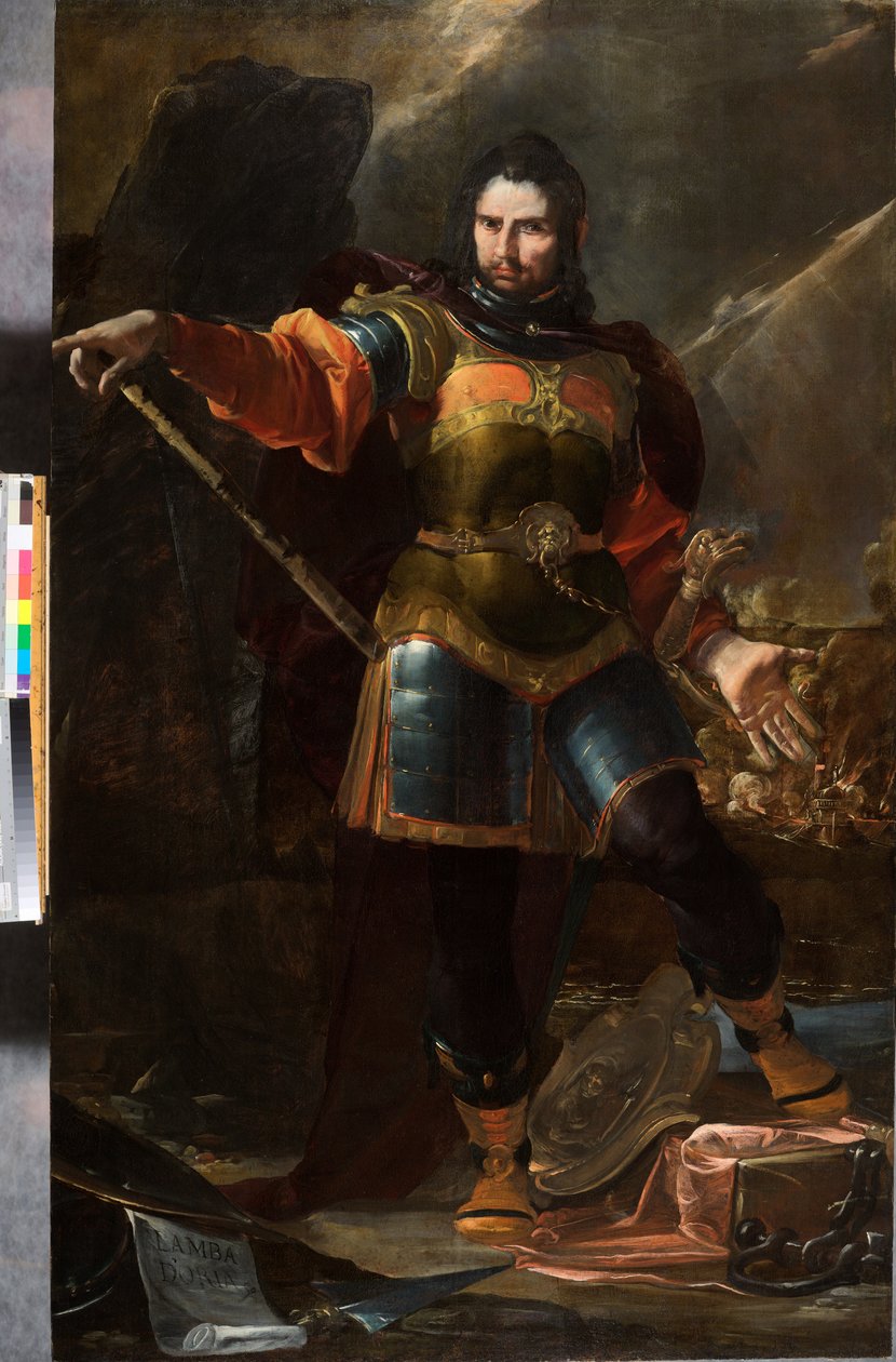 Lamba Doria, admiral for flåden i Republikken Genova i det 13.-14. århundrede, ca. 1633-35 (olie på lærred) af Giovacchino Assereto
