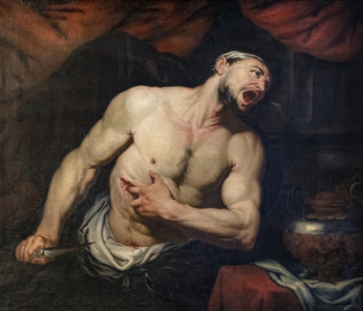 Catos selvmord af Giovan Battista Langetti