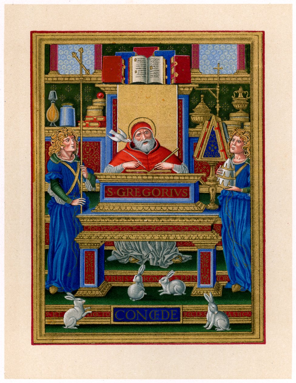 Sankt Gregor den Store modtager inspiration fra Helligånden, c1490 af Giovan Pietro Birago