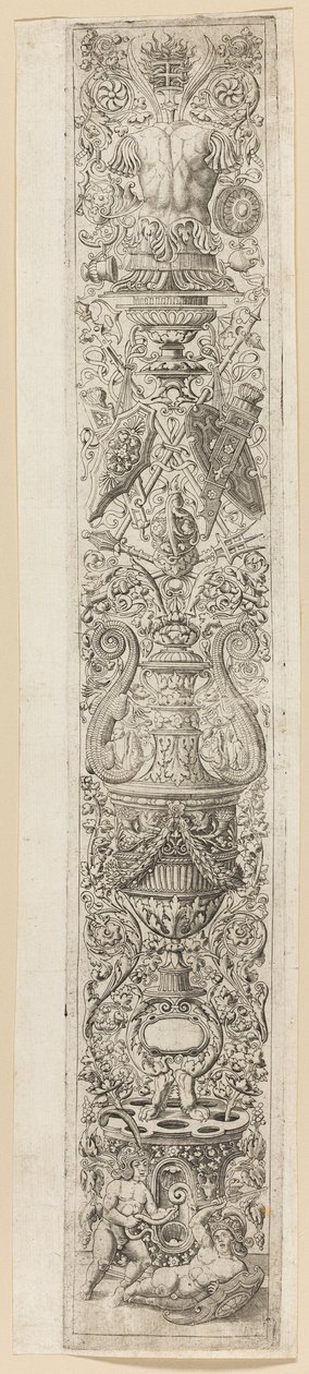 To børn med hjelme, plade tre af tolv ornamentpaneler af Giovan Pietro Birago