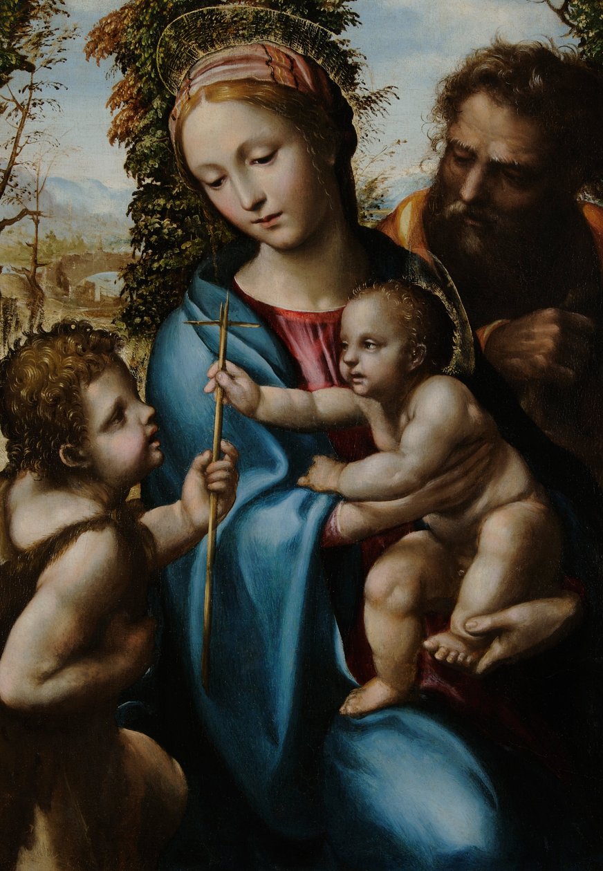 Hellig Familie med unge Saint John af Giovanni Antonio Bazzi Sodoma