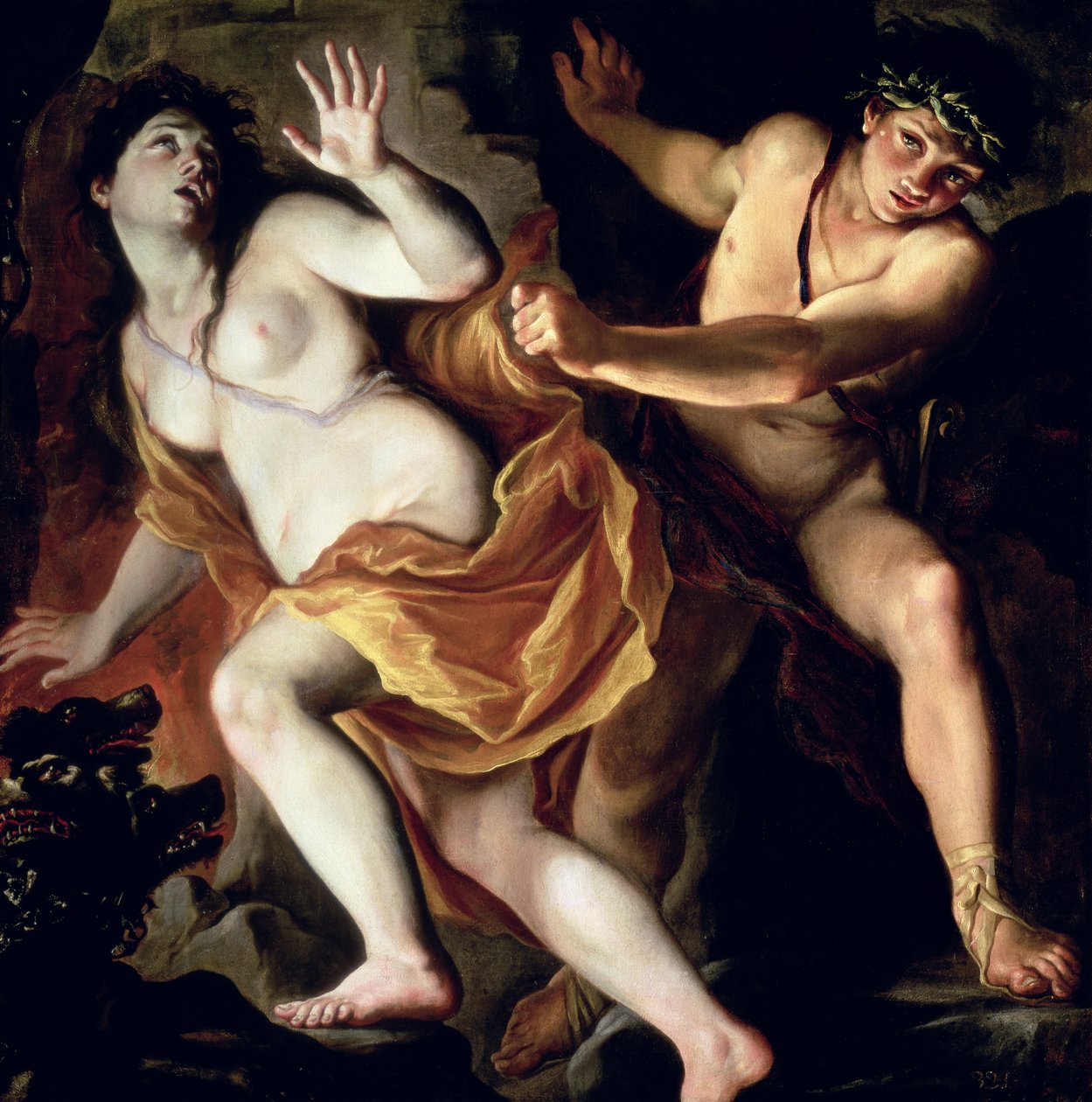 Orfeus og Eurydike, 1695-1705 af Giovanni Antonio Burrini or Burino