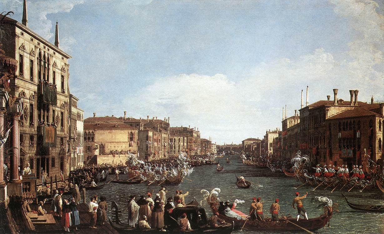 En regatta på Canal Grande af Giovanni Antonio Canal