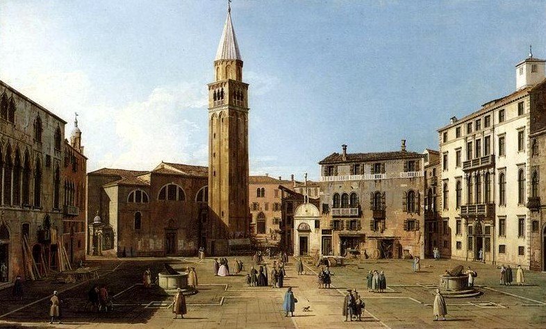 Campo SantAngelo i Venedig af Giovanni Antonio Canal