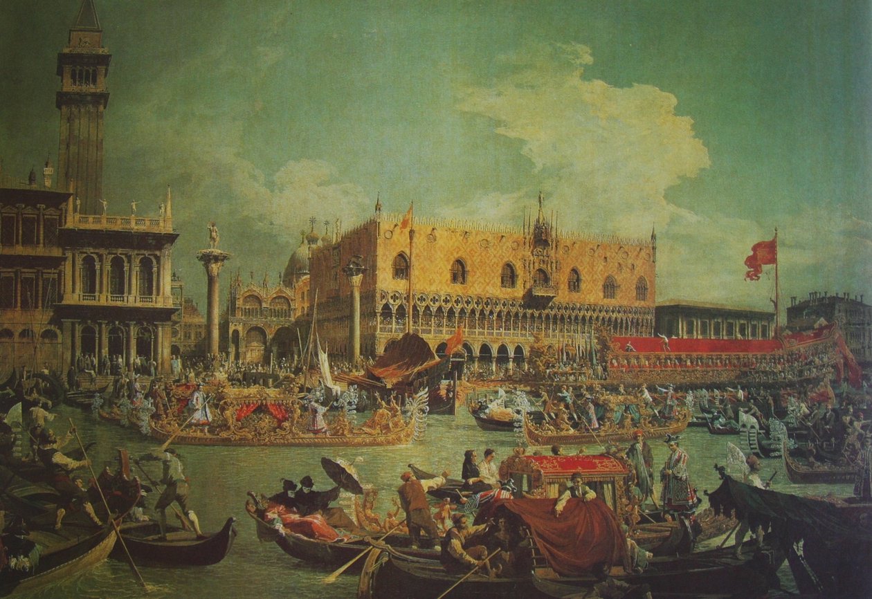 Bucentaurens afgang til havets engagement af Giovanni Antonio Canal