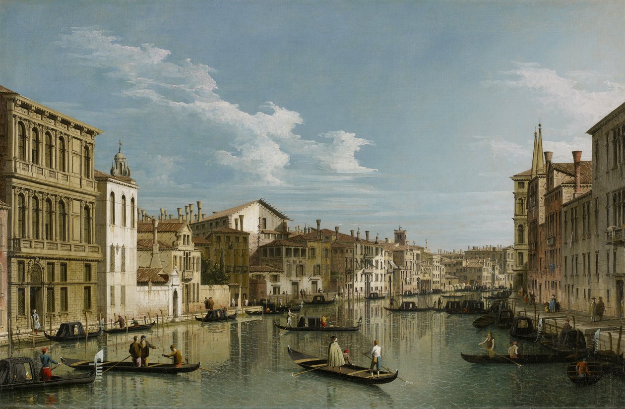 Canal Grande fra Palazzo Flangini til Palazzo Bembo, ca. 1740 af Giovanni Antonio Canal