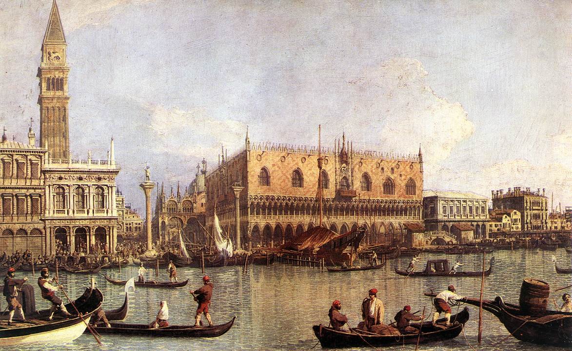 Palazzo Ducale og Piazza di San Marco af Giovanni Antonio Canal