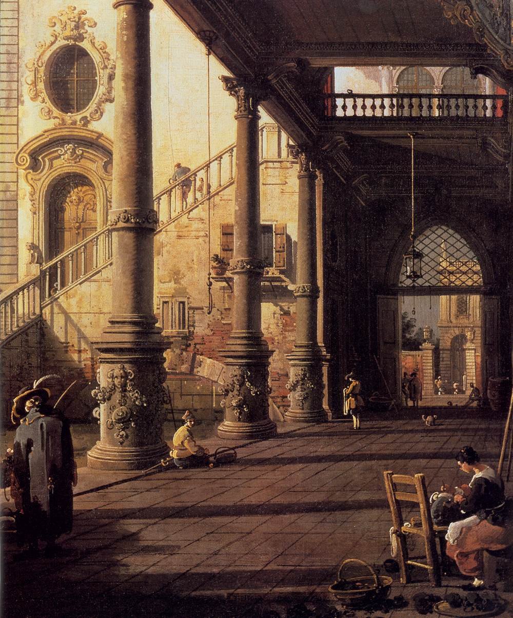 Perspektivvisning med Portico af Giovanni Antonio Canal