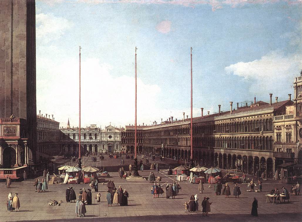 Piazza San Marco, kigger mod San Geminiano af Giovanni Antonio Canal