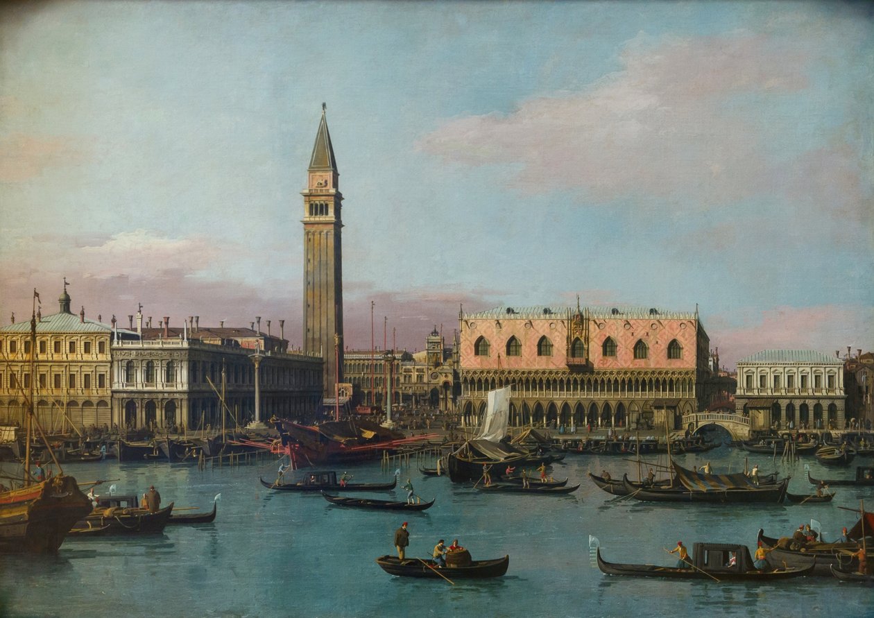 Piazzetta og Riva degli Schiavoni af Giovanni Antonio Canal