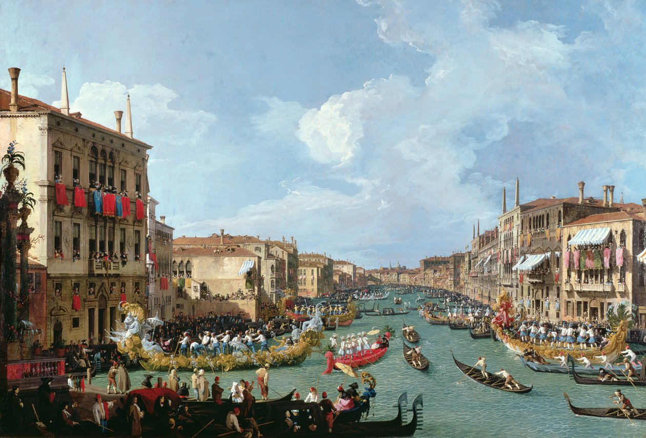 Regatta på Canal Grande af Giovanni Antonio Canal