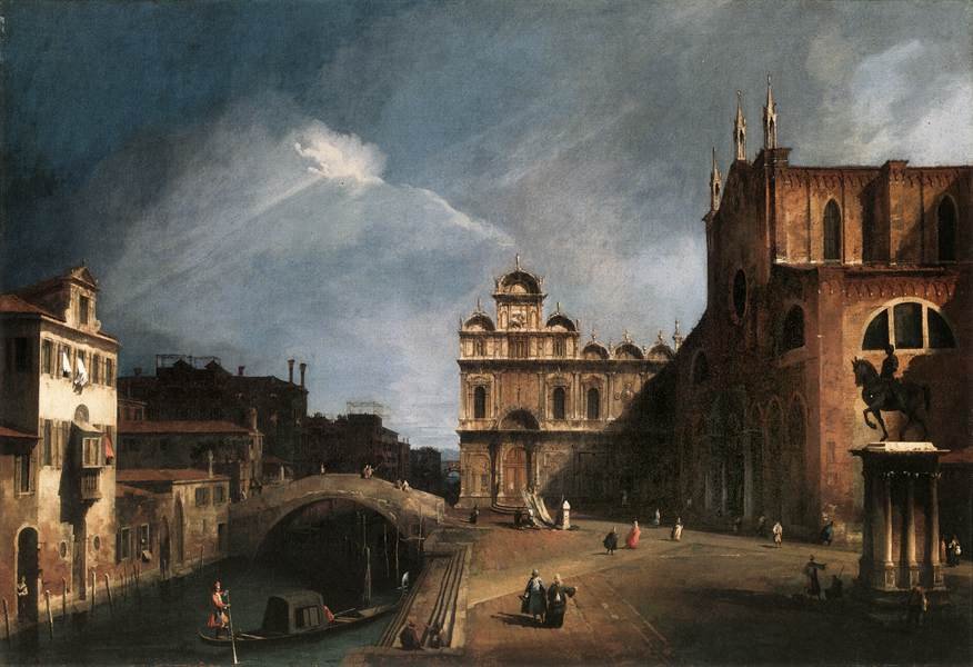 Santi Giovanni e Paolo og Scuola di San Marco af Giovanni Antonio Canal