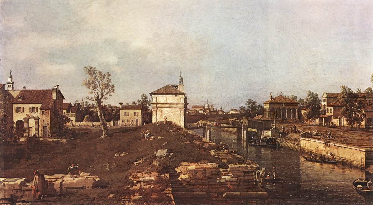 Brenta -kanalen ved Padua af Giovanni Antonio Canal