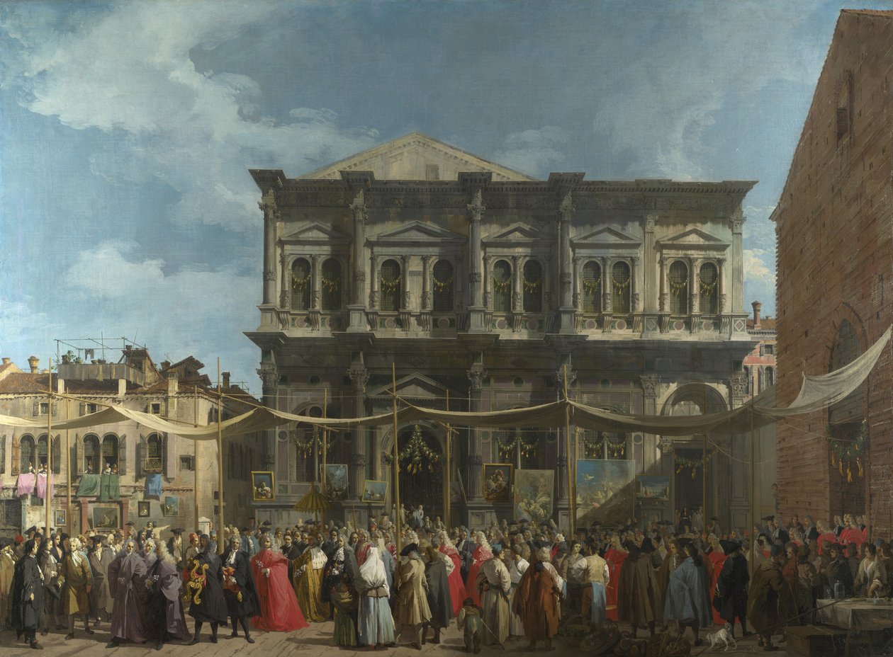 Dogen besøger kirken og Scuola di San Rocco, ca. 1735 af Giovanni Antonio Canal