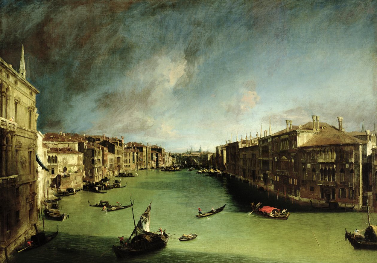 Canal Grande, Udsigt over Palazzo Balbi mod Rialtobroen, 1724 af Giovanni Antonio Canal