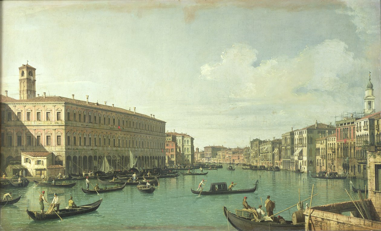 Canal Grande fra Rialtobroen af Giovanni Antonio Canal