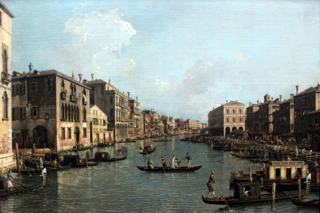 Canal Grande med udsigt sydøst for Rialtobroen af Giovanni Antonio Canal