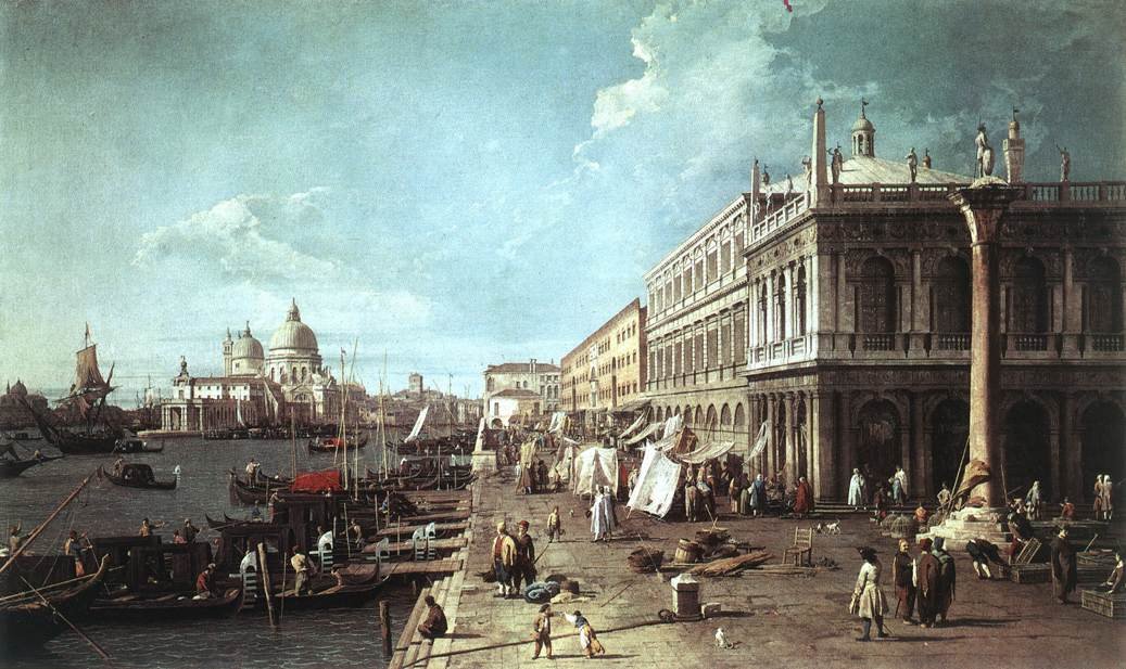 Molo med biblioteket og indgangen til Canal Grande af Giovanni Antonio Canal