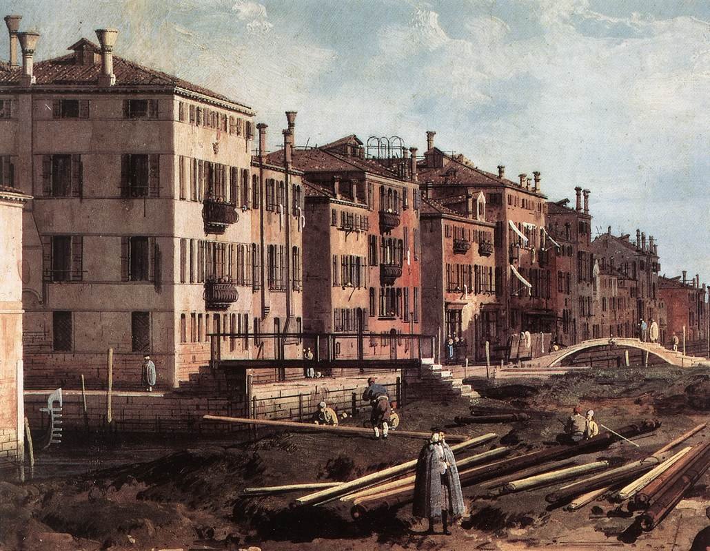Udsigt over San Giuseppe di Castello af Giovanni Antonio Canal