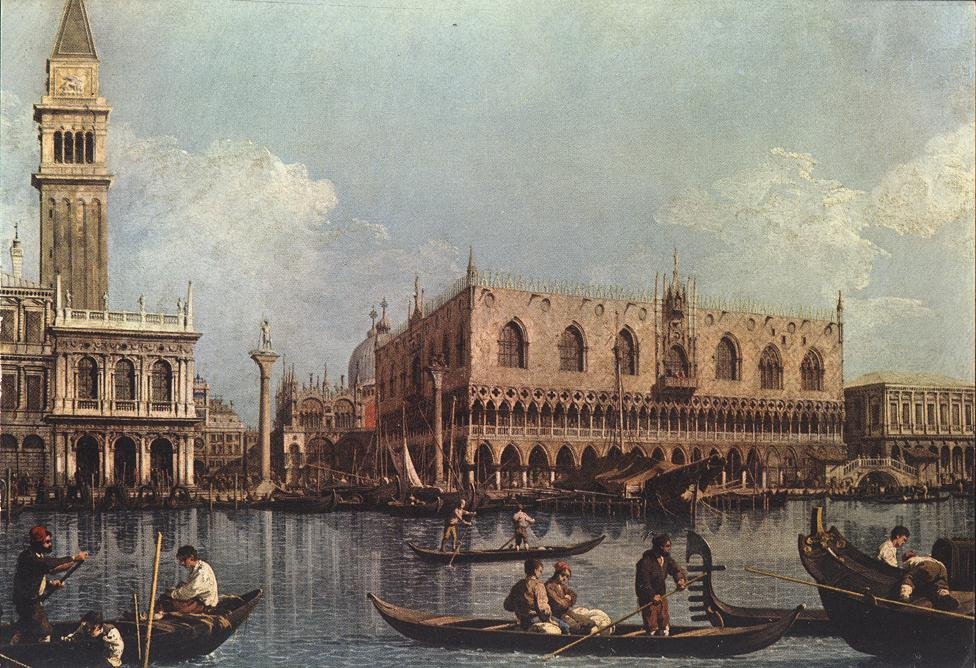 Udsigt over Bacino di San Marco af Giovanni Antonio Canal
