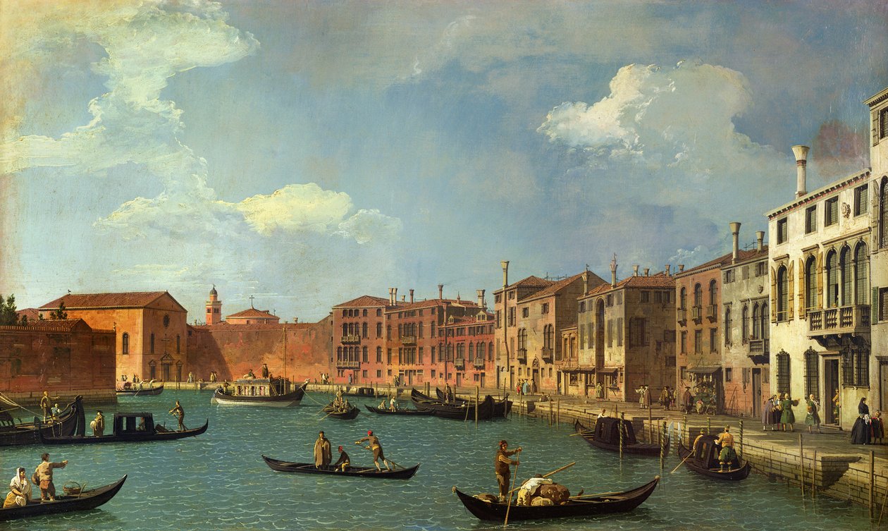 Udsigt over kanalen Santa Chiara, Venedig af Giovanni Antonio Canal