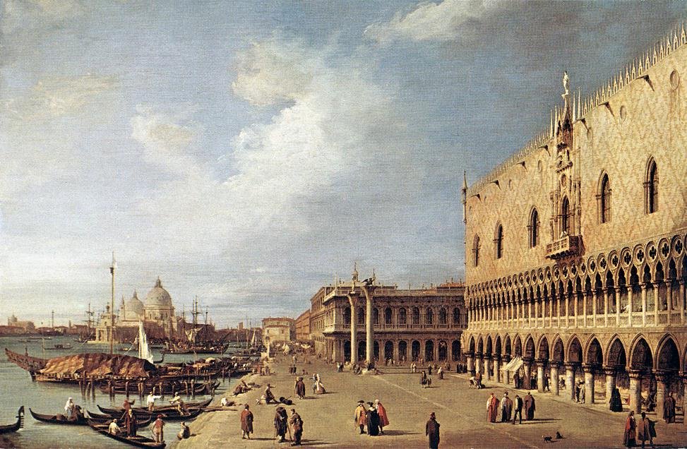 Udsigt over hertugpaladset af Giovanni Antonio Canal