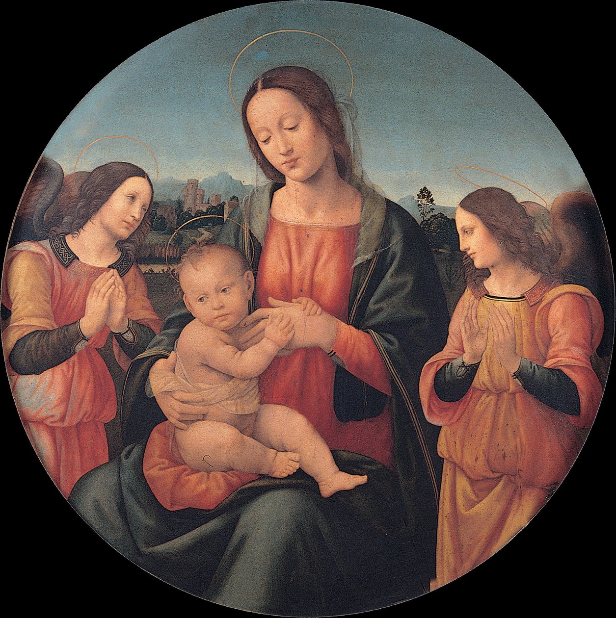 Madonna med barnet og engle af Giovanni Antonio Sogliani