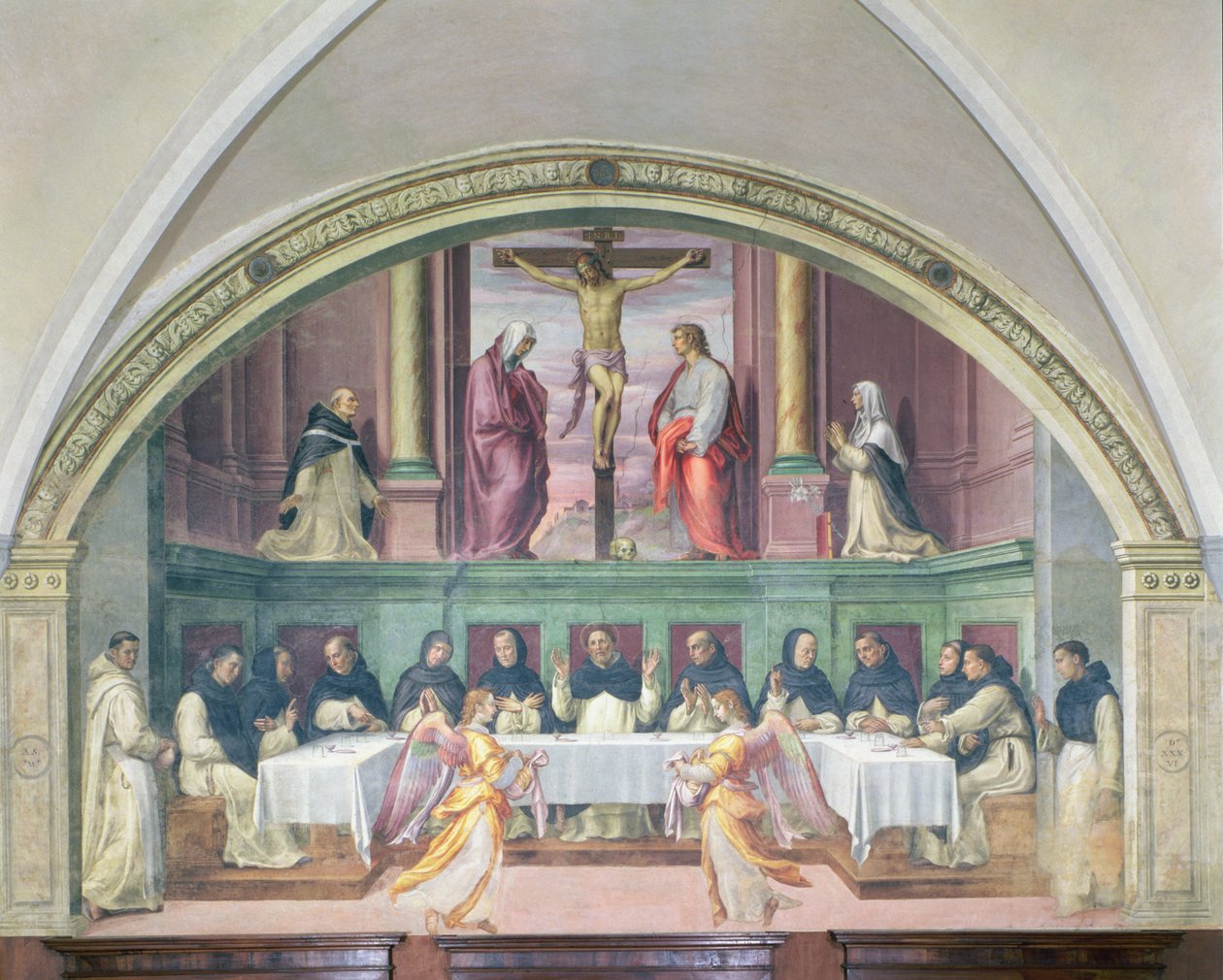 Nadveren af St. Dominic, lunette af Giovanni Antonio Sogliani