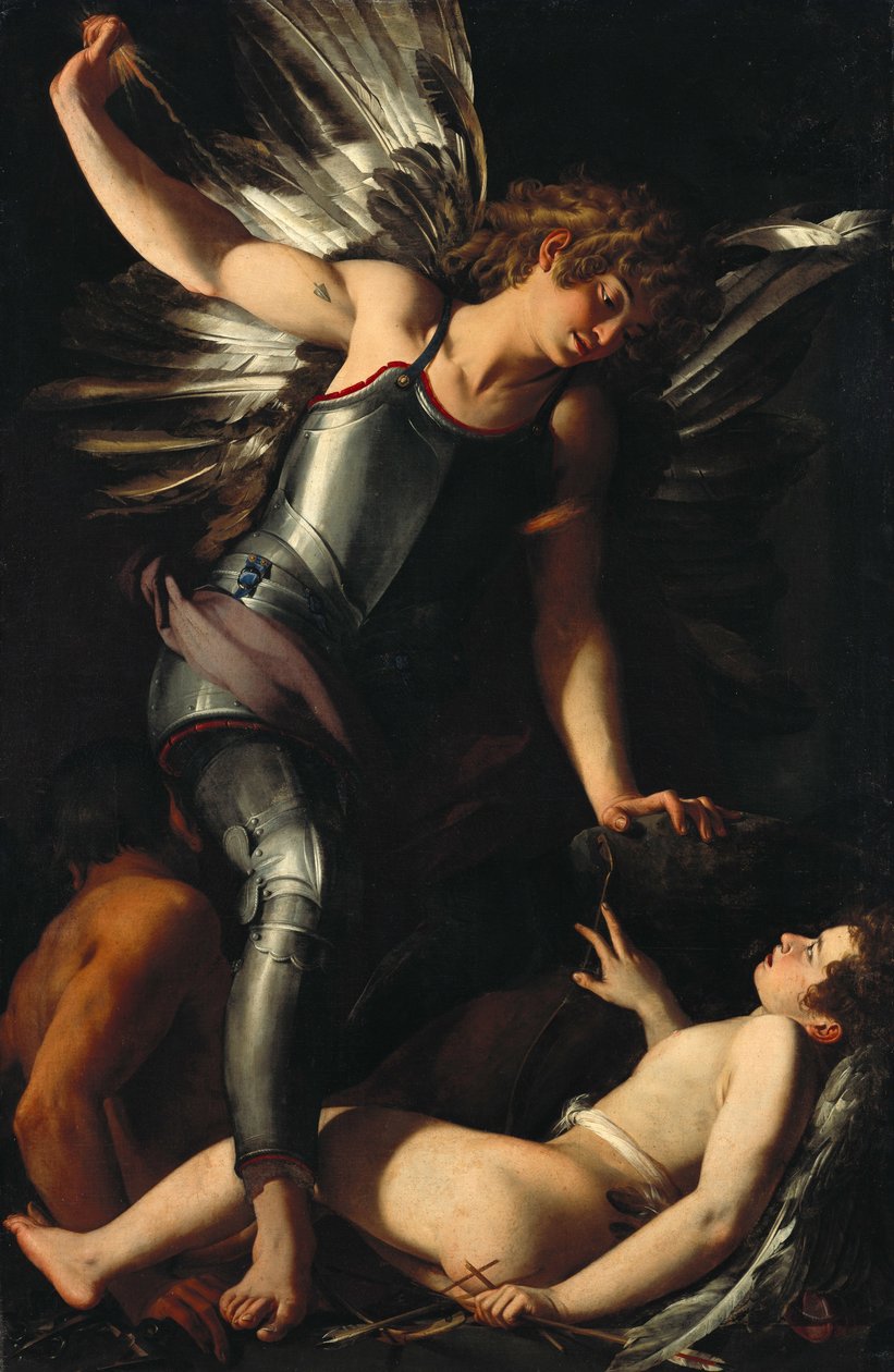 Den guddommelige Eros besejrer den jordiske Eros af Giovanni Baglione