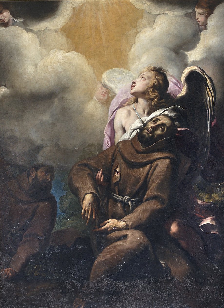 Sankt Frans og stigmaten af Giovanni Battista 1567 1633 Crespi