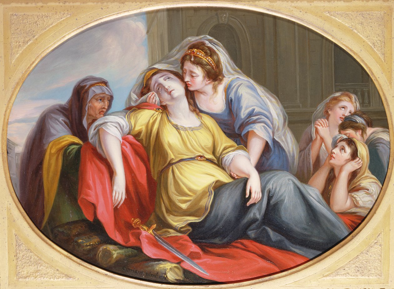 Didos død, 1778 (olie på kobber) af Giovanni Battista Cipriani