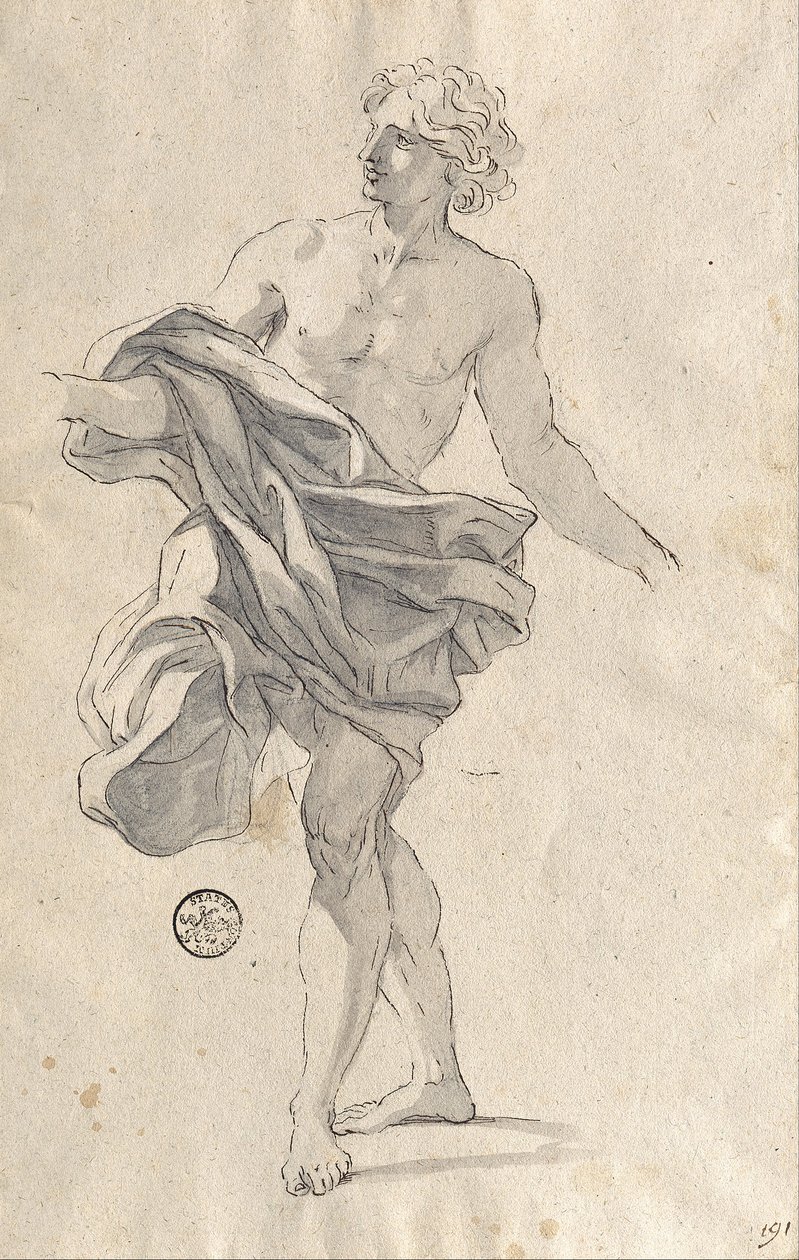 Studie for en ung mand, der danser af Giovanni Battista Gaulli