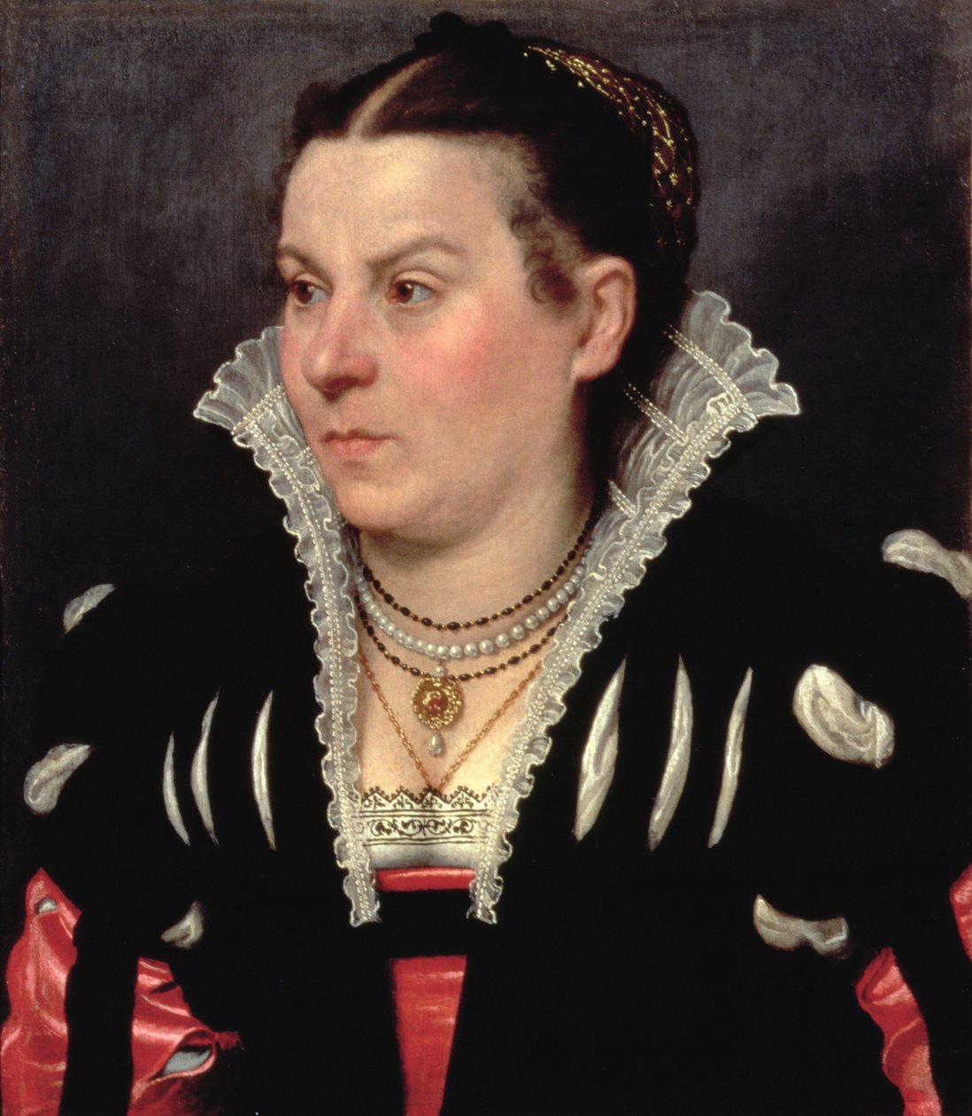 Portræt af en dame af Giovanni Battista Moroni