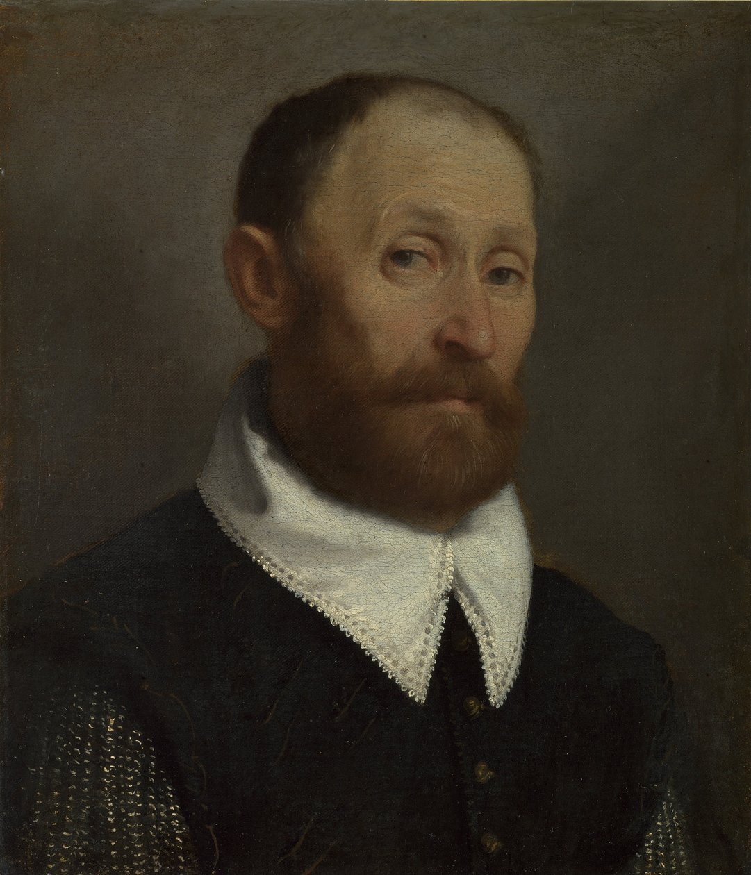 Portræt af en mand med hævede øjenbryn af Giovanni Battista Moroni