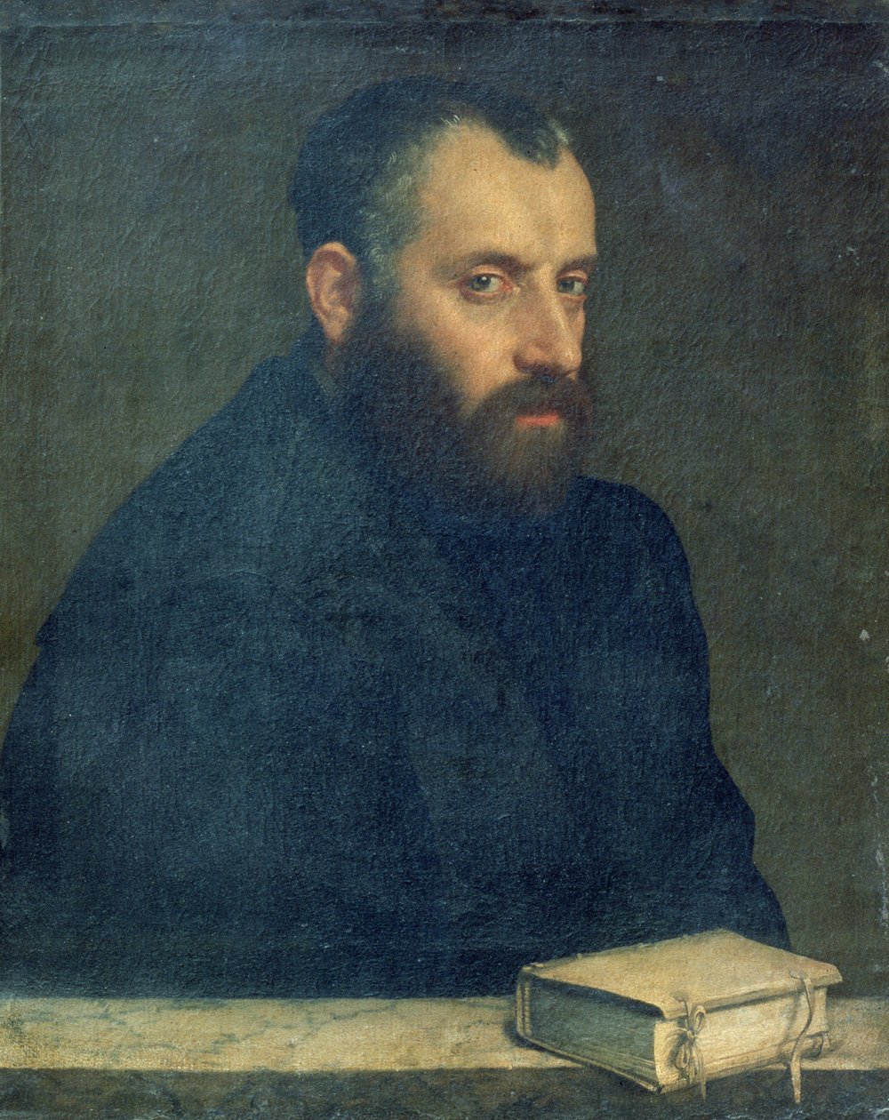 Portræt af en mand med en bog af Giovanni Battista Moroni